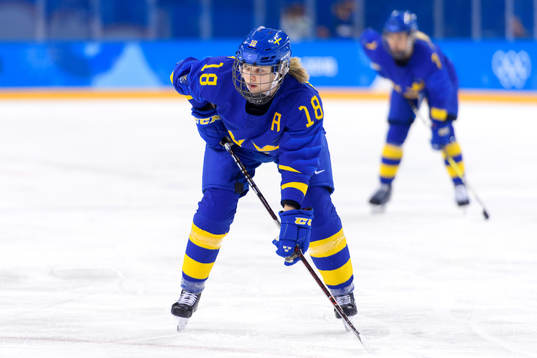 Anna Borgqvist of Sweden in the Women's Ice Hockey