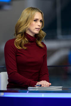 Karin Frick in the Eurosport Studio