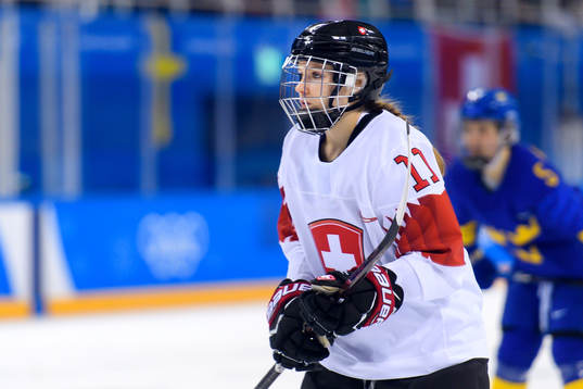Sabrina Zollinger of Switzerland in the Women's Ice Hockey