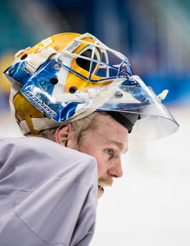 Goaltender Magnus Hellberg of Sweden