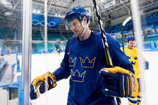 Staffan Kronwall of Sweden leaves the ice