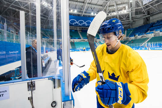 John Norman of Sweden leaves the ice