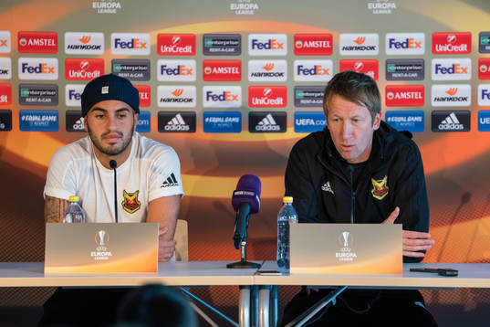 Östersunds Brwa Nouri och tränare Graham Potter