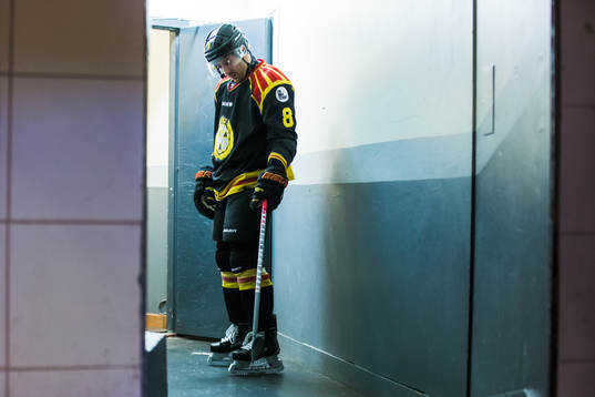 Brynäs Aaron Palushaj innan ishockeymatchen i SHL mellan