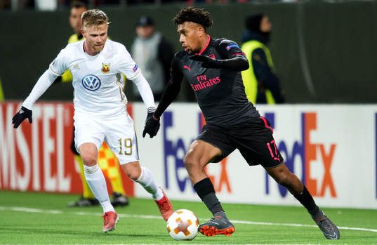 Östersunds Dennis Widgren och Arsenals Alex Iwobi