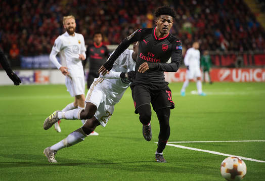 Östersunds Samuel Mensiro och Arsenals Ainsley