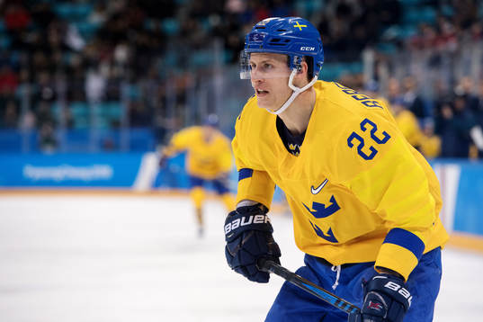 Alexander Bergström of Sweden in the Men's Ice Hockey