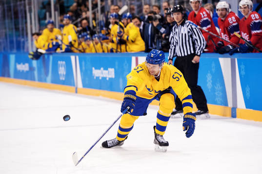 Jonas Ahnelöv of Sweden in the Men's Ice Hockey