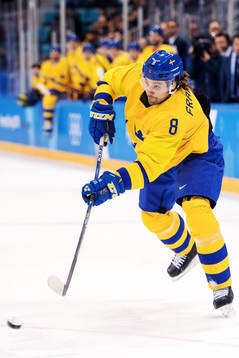 Johan Fransson of Sweden in the Men's Ice Hockey