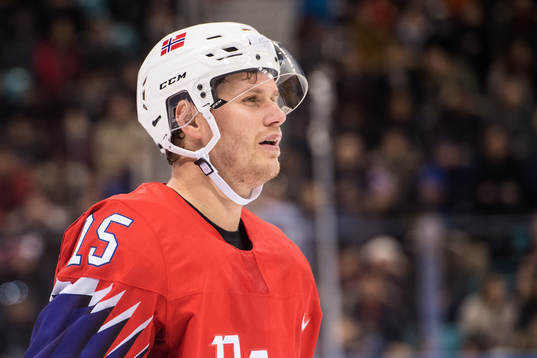 Tommy Kristiansen of Norway in the Men's Ice Hockey