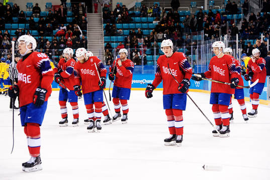 Players of Norway look dejected