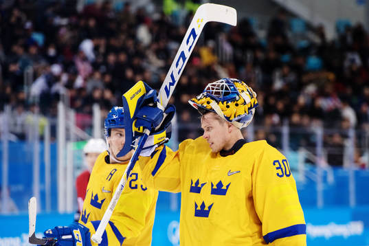 Goaltender Viktor Fasth of Sweden in the Men's Ice Hockey