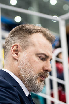 Rikard Grönborg, Head Coach of Sweden prior the Men's Ice