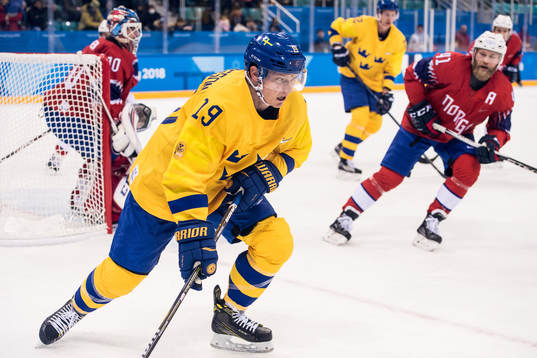 Patrik Zackrisson of Sweden in the Men's Ice Hockey