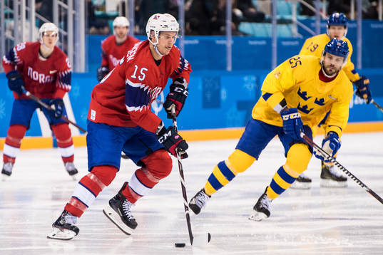 Tommy Kristiansen of Norway in the Men's Ice Hockey