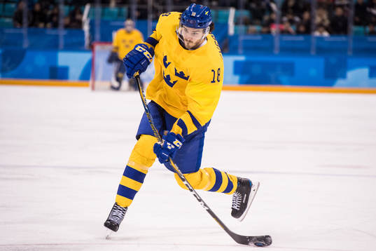 Dennis Everberg of Sweden scores the 0-3 goal in the Men's
