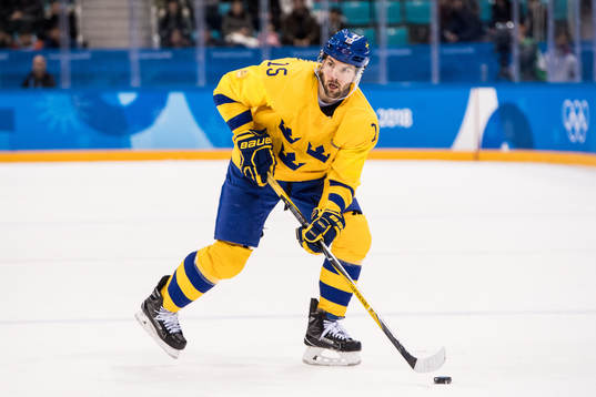 Simon Bertilsson of Sweden in the Men's Ice Hockey