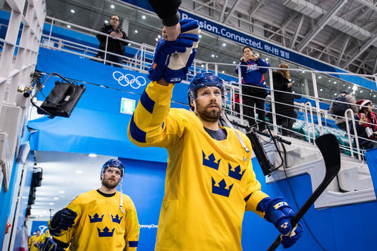 Dick Axelsson of Sweden enters the ice prior the Men's Ice