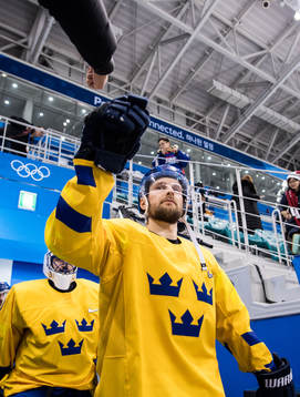 Fredrik Pettersson of Sweden enters the ice prior the Men's
