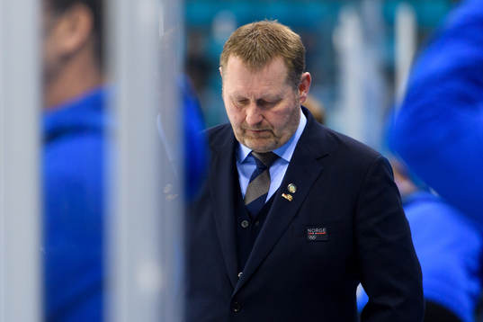 Petter Thoresen, head coach of Norway, in the ice hockey