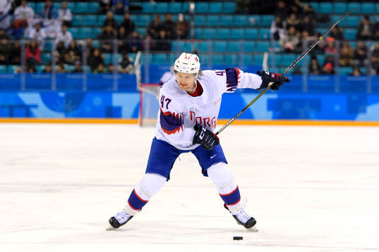 Aleksander Bonsaksen of Norway in the ice hockey game