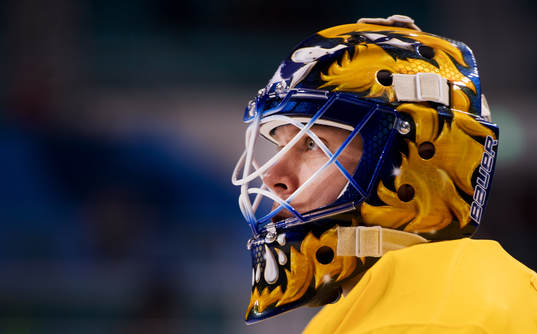 Goaltender Viktor Fasth of Sweden