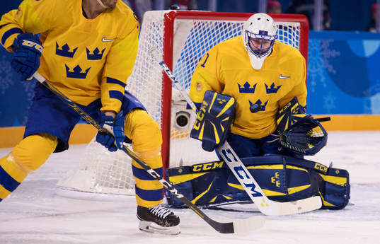 Goaltender Jhonas Enroth of Sweden