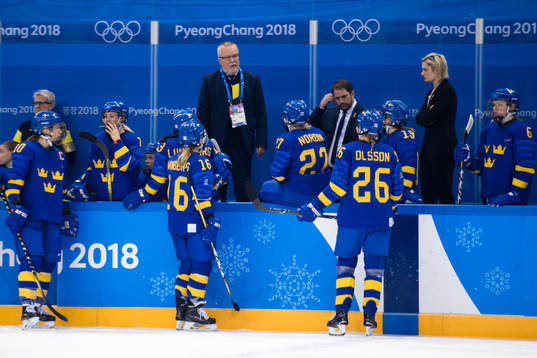 Leif Boork, head coach of Sweden, in the ice hockey