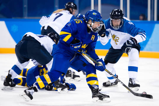 Pernilla Winberg of Sweden in the ice hockey quarterfinal