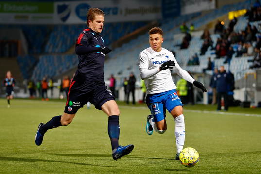 Helsingborgs Fredrik Liverstam och Norrköpings Jordan
