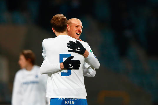 Norrköpings Andreas Johansson och Lars Krogh Gerson jublar