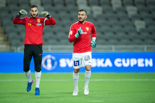 Syrianskas målvakt Abdulmasih Keriakes och målvakt