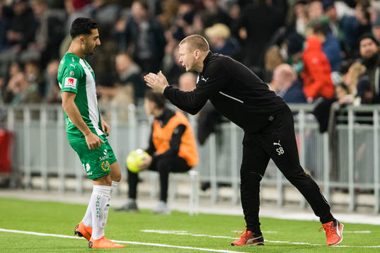Hammarbys Jiloan Hamad och tränare Stefan Billborn