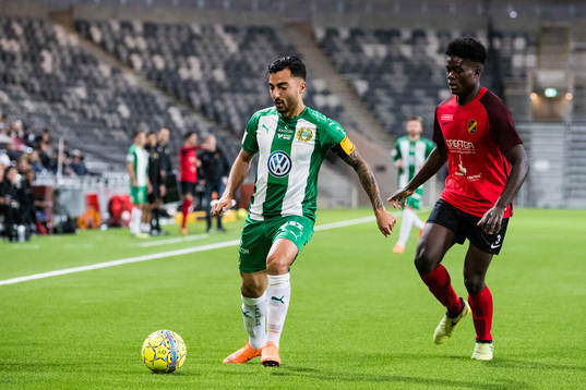 Hammarbys Jiloan Hamad och Vasalunds Daniel Moshito