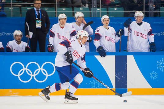 Stefan Espeland of Norway in the Men's Ice Hockey