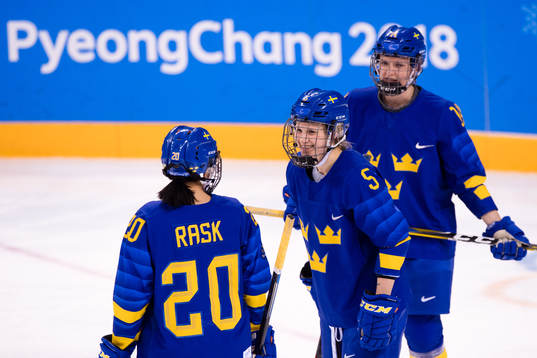 Johanna Fällman of Sweden in the Women's Ice Hockey