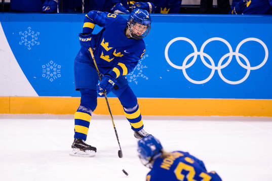 Olivia Carlsson of Sweden in the Women's Ice Hockey