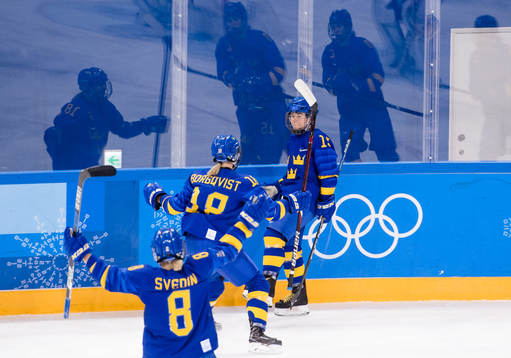 Lisa Johansson of Sweden celebrating the 1-1 goal  in the