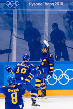 Lisa Johansson of Sweden celebrating the 1-1 goal  in the