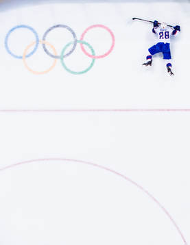 Niklas Roest of Norway in the Men's Ice Hockey Preliminary