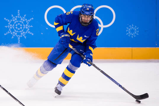 Hanna Olsson of Sweden in the Women's Ice Hockey