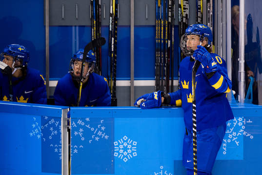 Emilia Ramboldt of Sweden looks dejected in the Women's Ice