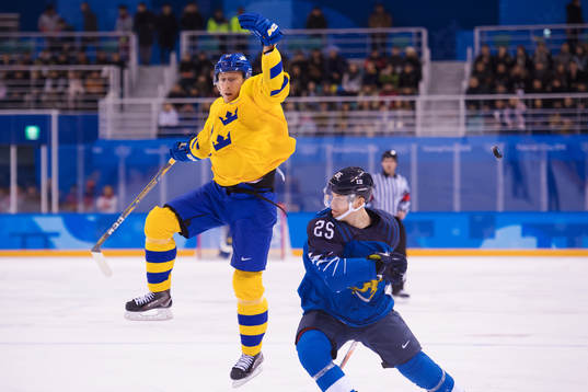 John Norman of Sweden and Jonas Enlund of Finland in the