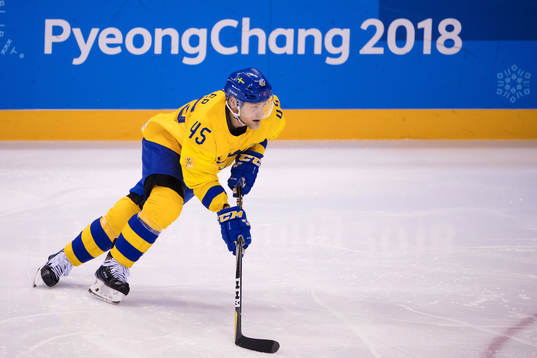 Oscar Möller of Sweden in the Men's Preliminary Round game