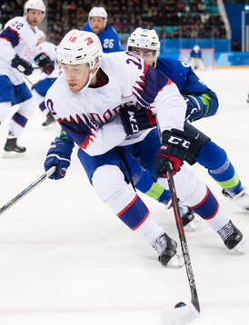 Mattias Nørstebø of Norway in the Men's Ice Hockey