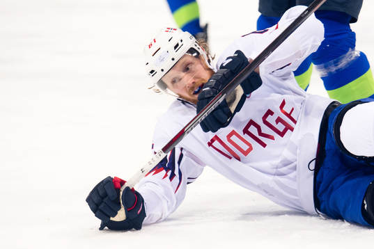 Aleksander Reichenberg of Norway in the Men's Ice Hockey