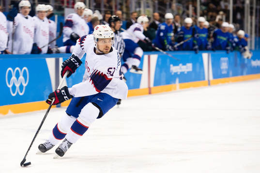 Mats Rosseli Olsen of Norway in the Men's Ice Hockey