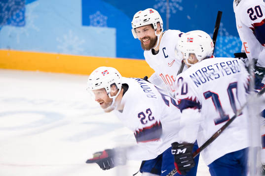 Martin Røymark and Jonas Holøs of Norway celebrates the