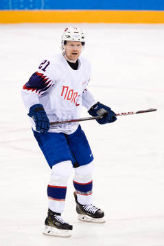 Steffen Thoresen of Norway in the Men's Ice Hockey Playoff
