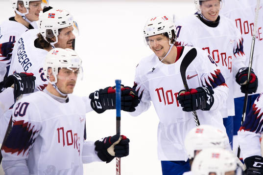 Aleksander Bonsaksen of Norway celebrates the game winning